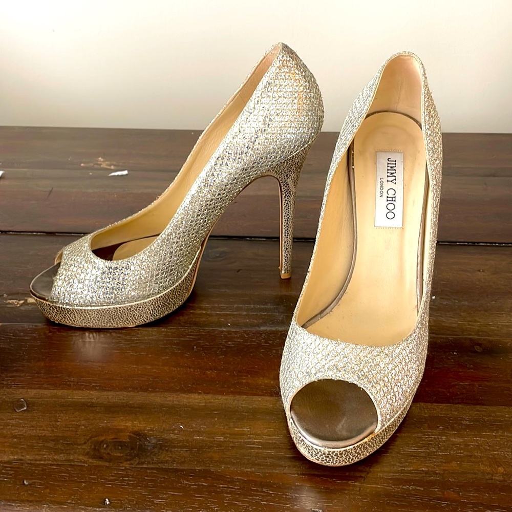 Classic Jimmy Choo - loved these shoes. Too high for me now and my knee 🤦🏼‍♀️